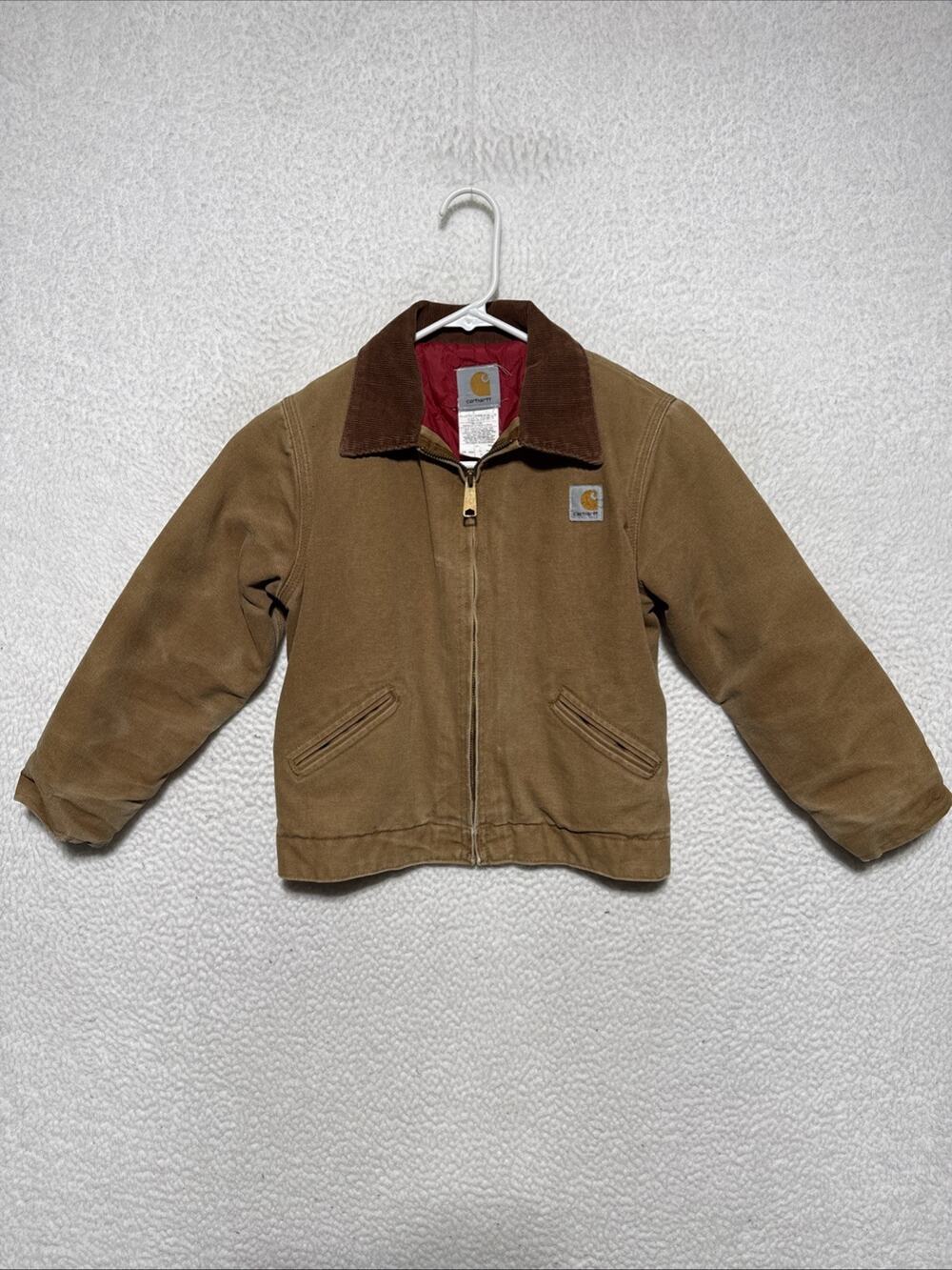 VTG Carhartt Detroit Quilted Lined Child Youth Boys Canvas Jacket Y20 10 USA